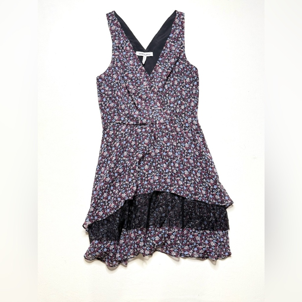 BCBGeneration  Floral Print Tiered Ruffle Dress Size 10